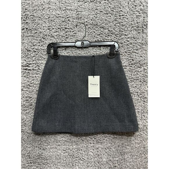 Theory Dresses & Skirts - TheoryA-line mini skirt Plush Tweed in Charcoal Size‎ 0